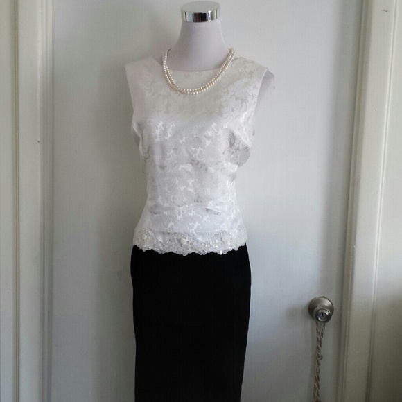 Black & white vintage evening gown