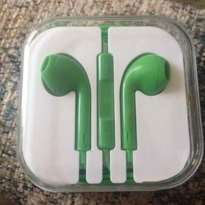 Iphone 5 Ear Buds - green/new