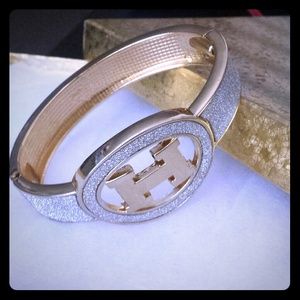 New women Steel crystal cuff bracelet bangle