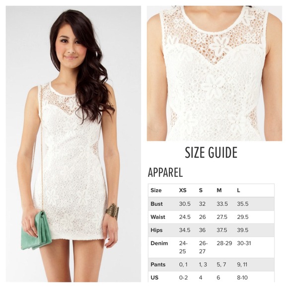 Sleeveless Cream Floral Lace Mini Dress - Picture 7 of 8