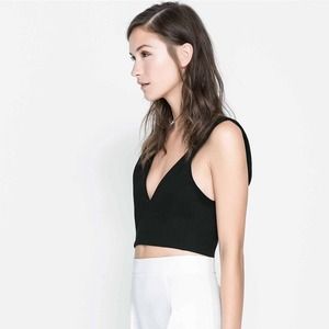 Zara Women Black Crop Top