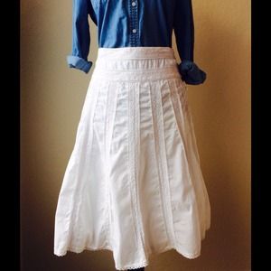 White Eyelet Lace Skirt
