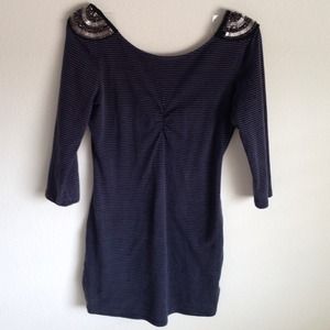 Silence & Noise Embellished-Shoulder Printed Dress