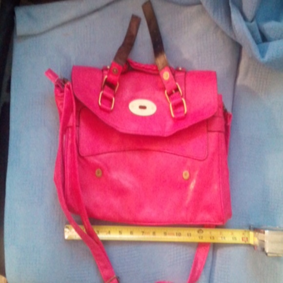 Pink Leather Satchel Style Bag by Jing Pin - Picture 1 of 4