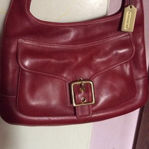 100% authentic Coach red leather handbag