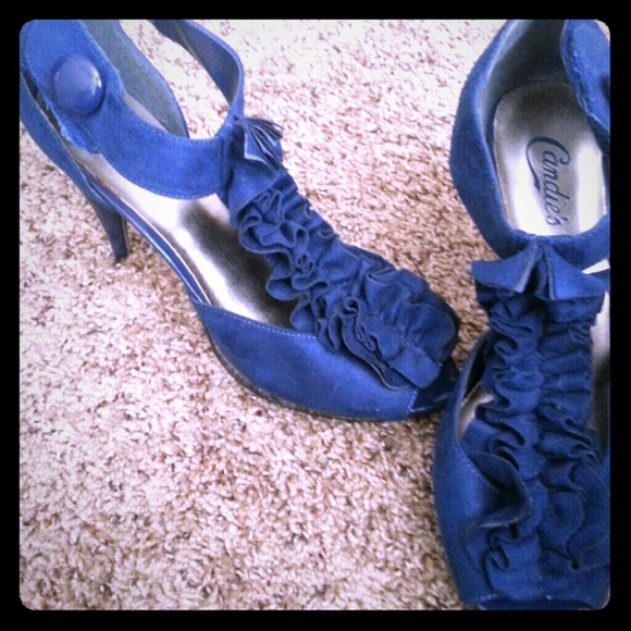 Blue Ruffle Heels