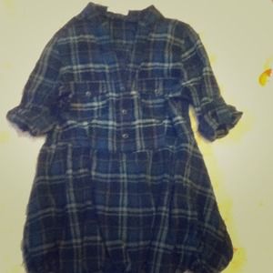 Blue plaid top/dress