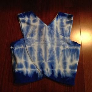 LF tie-dye crossed crop top