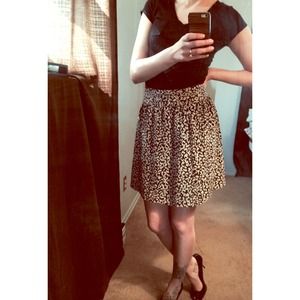 *sold* The Loft Leopard Print Pleated Skirt