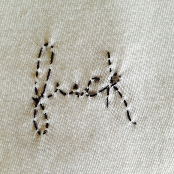 SOLD 🔴 Embroidered "fuck" T-Shirt - Picture 2 of 2