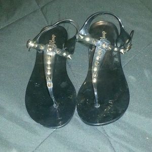 Black and Gold Spike Sandles