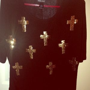 Black top with cross