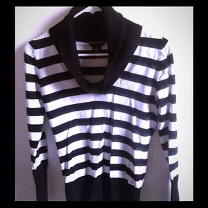 Guess black and white striped sweater