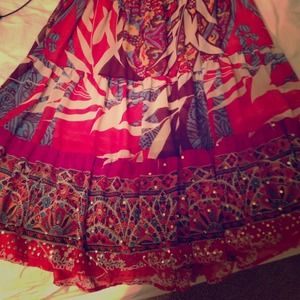 Printed peasant skirt