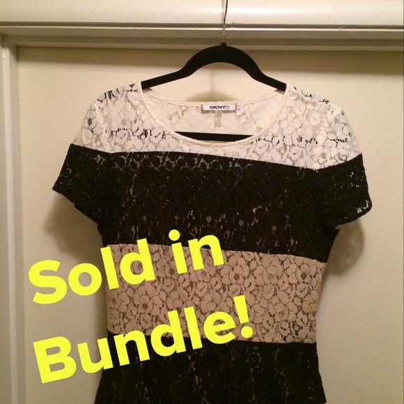 DKNYC multicolor lace peplum blouse