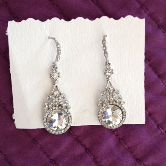Diamond hanging vintage earrings