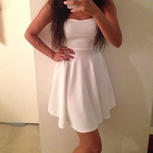 white tube top dress