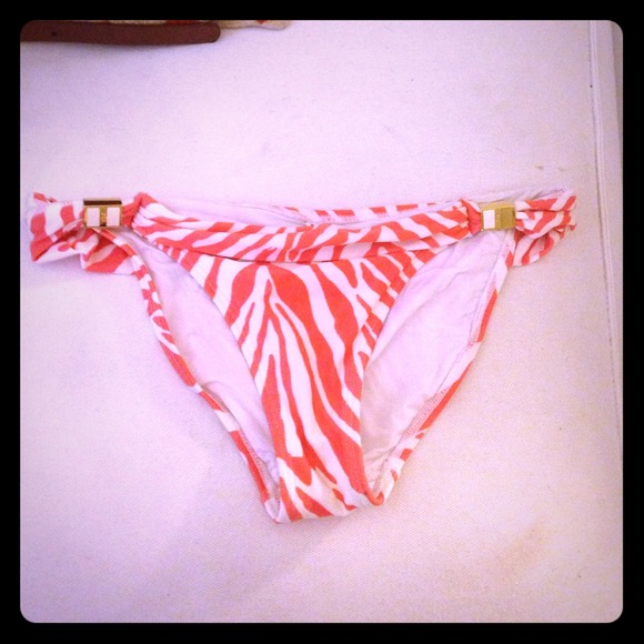 Vix pink and white bikini bottom size SMALL
