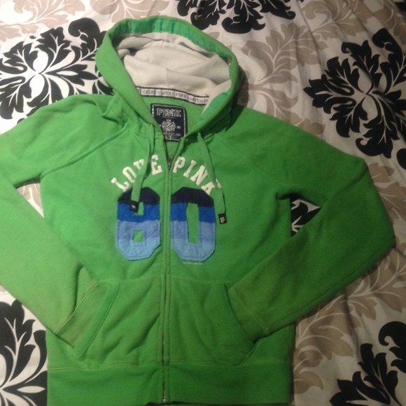 Victorias Secret PINK lime green hoodie