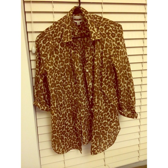 leopard print button up