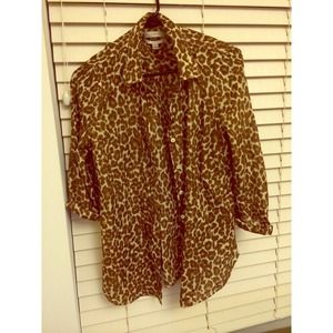 leopard print button up
