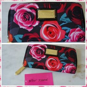 Zip Around Wallet, roses are red, violets are blue