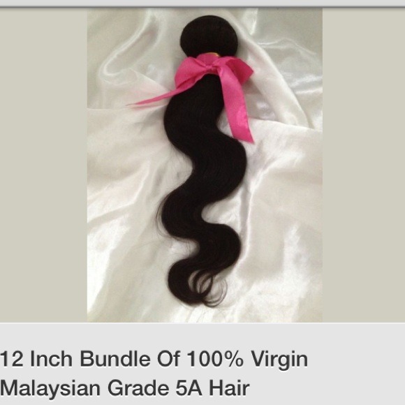 12 Inches of 100% Malaysian hair