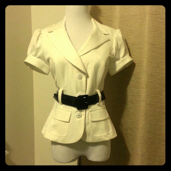 White Pinstriped Blazer - Picture 1 of 4