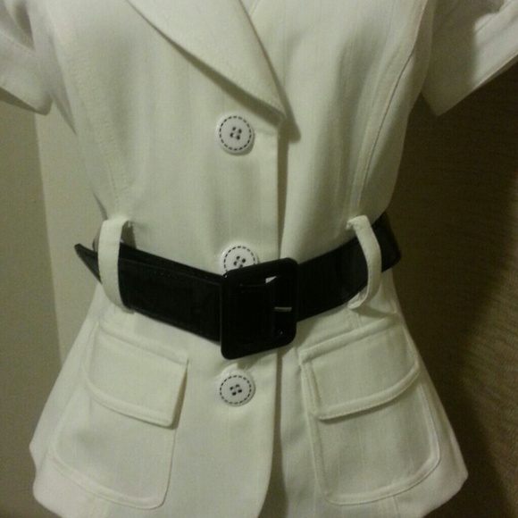 White Pinstriped Blazer - Picture 2 of 4