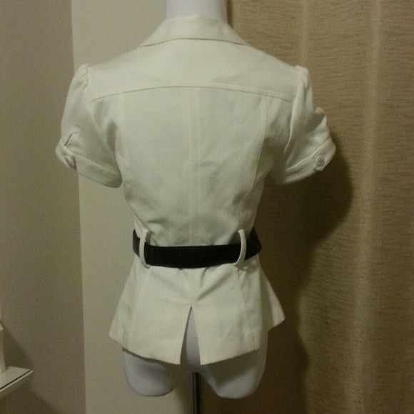 White Pinstriped Blazer - Picture 3 of 4