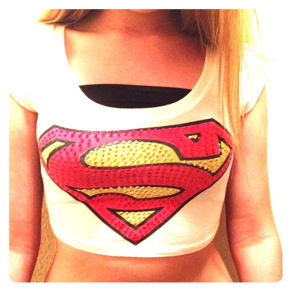 Fashion Q Superman Crop Top