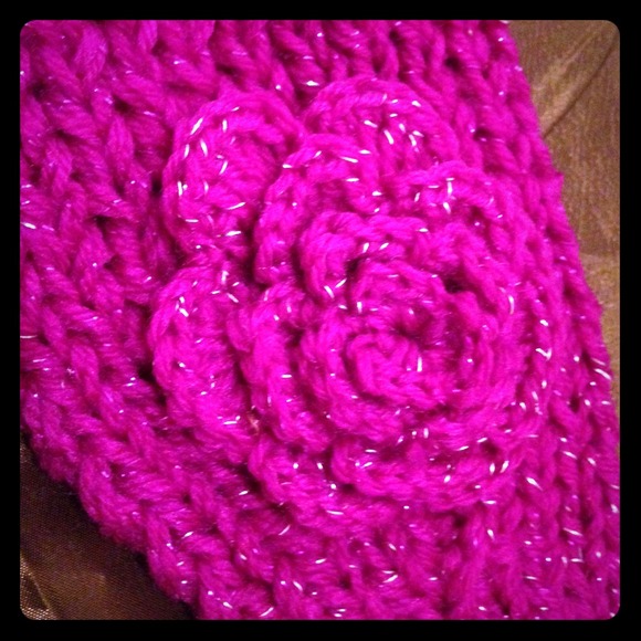 Purple & 💜Silver Knit Flower headband