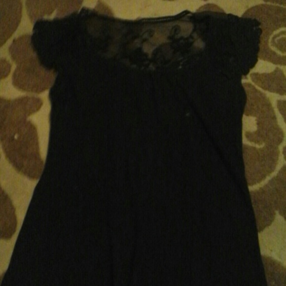 Black lace top tee