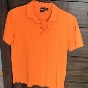 Hugo boss orange half button shirt