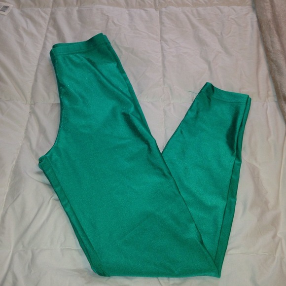 Shiny green leggings from American apparel