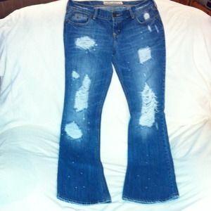 BUNDLE🎉Hollister destroyed paint splatter jeans
