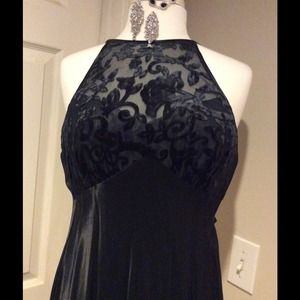 Vintage black satin dress/gown