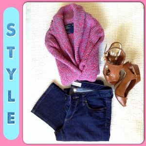 American Eagle Shawl Collar Marled Cardigan