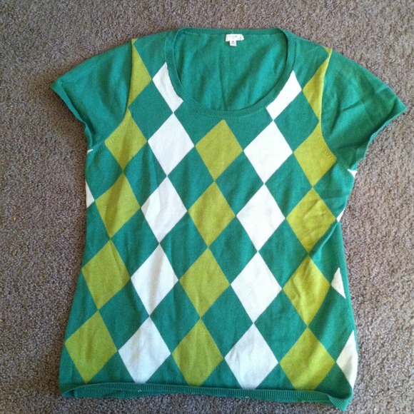 Jcrew argyle cap sleeved sweater/vest