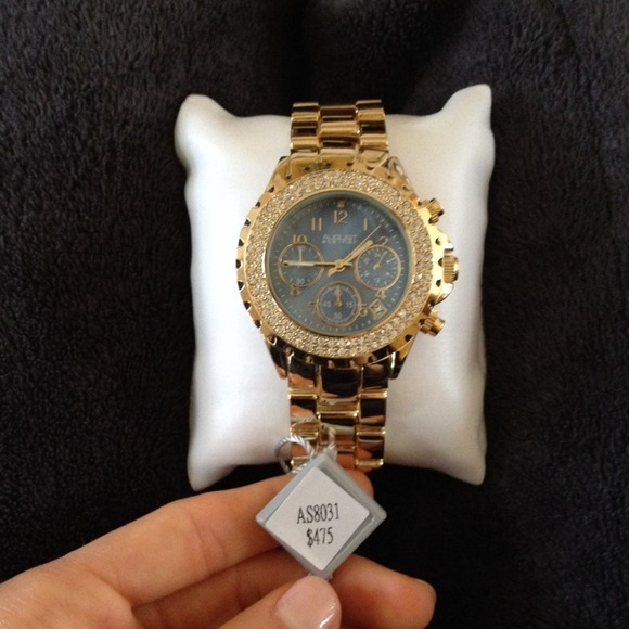 August Steiner Gold & Black Mother of Pearl Watch - Picture 2 of 4