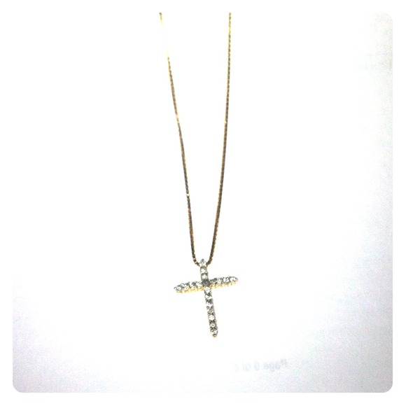 Cross necklace with 30k gold on stainless steal