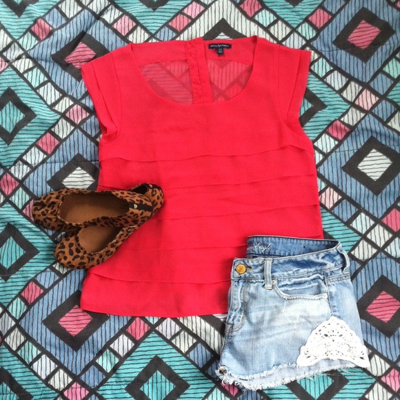 AE Sheer Ruffle-Front Shirt NWOT - Picture 2 of 4