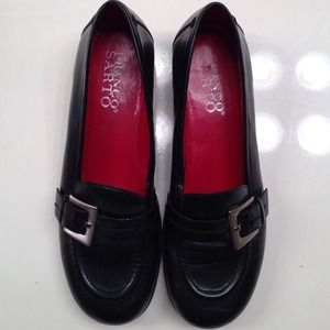 Franco Sarto Black Leather Flats