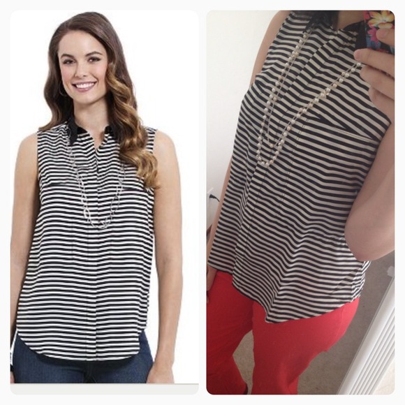Black & white blouse