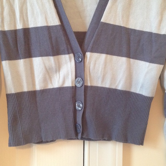 Blue striped cardigan. - Picture 2 of 3