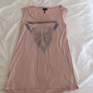 Tank/tee owl and triangle (Nollie/Pacsun)