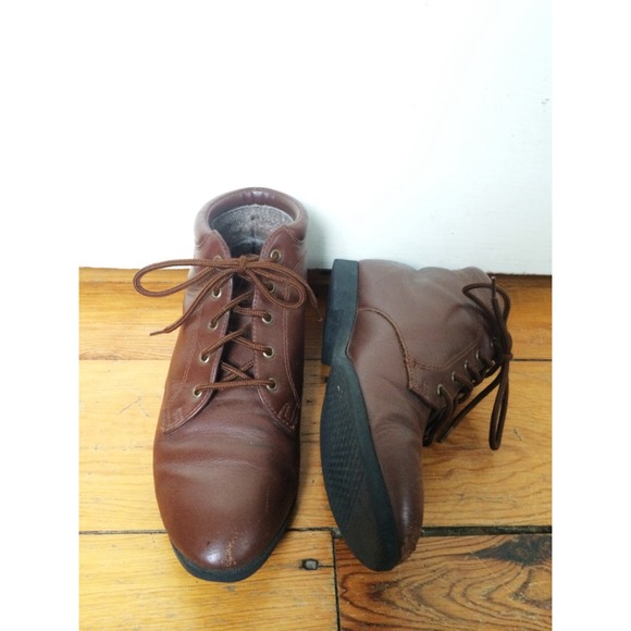 Vintage Brown Leather Booties