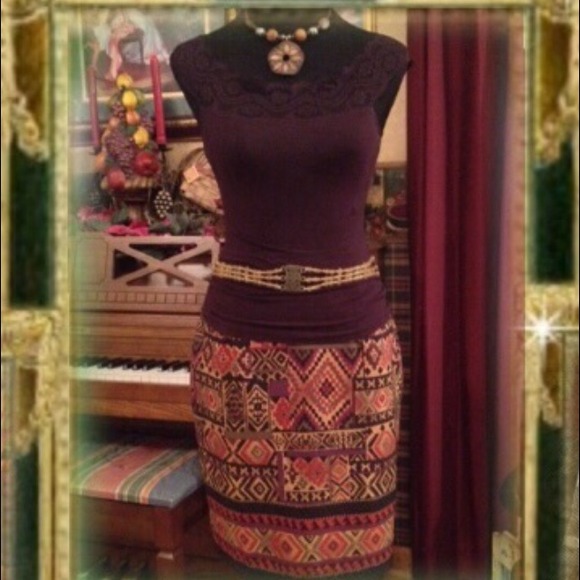 Coldwater Creek Dresses & Skirts - 🎉HP🎉💐 Aztec Print Skirt💐multi-season wear🌟