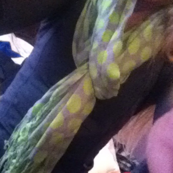 Lime Green and Grey Scarf