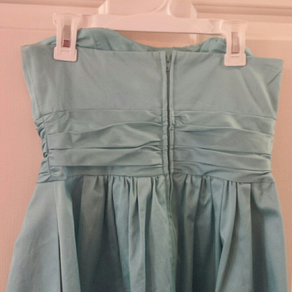 Aqua blue Davids Bridal dress - Picture 2 of 3